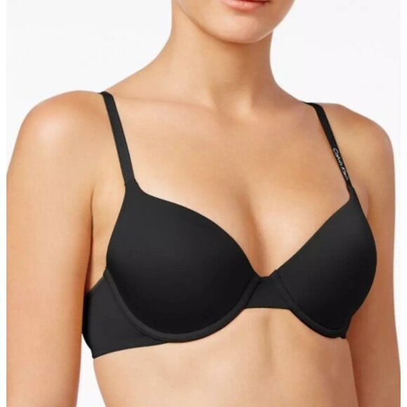 Calvin Klein Other - 🆕CALVIN KLEIN Convertible Pure Micro Demi T-Shirt Bra 34C Black #QP25860